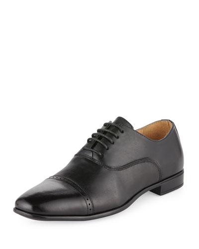 Silas Leather Cap-toe Oxford, Black