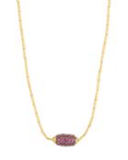 Single Gold Cocoon Necklace With Rubies