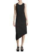 Asymmetric Tank Dress, Black