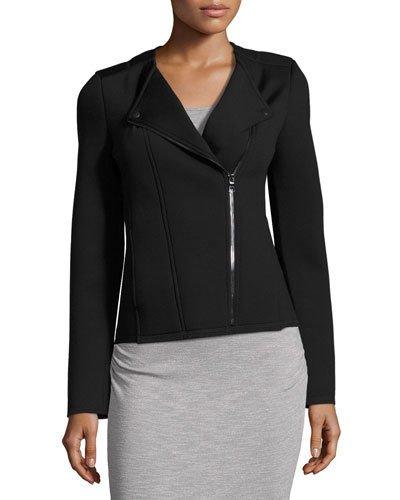 Katherine Knit Moto Jacket, Black/gray