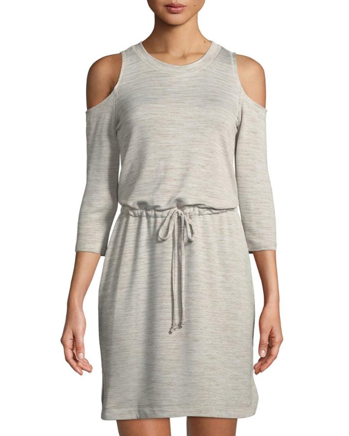 Cold-shoulder Tie-waist Dress