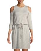 Cold-shoulder Tie-waist Dress
