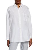 Long-sleeve Dolman Cotton Button-down
