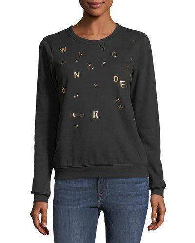 Long-sleeve Letter-embellished