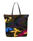 Camo-print Nylon Tote Bag