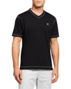 Men's V-neck Embroidered Devil T-shirt