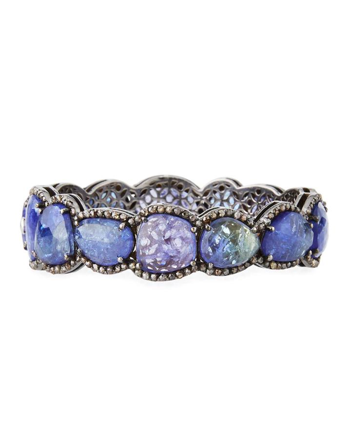 Tanzanite & Diamond Eternity Bangle