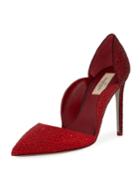 Valentino Colorblock Scalloped Crystal Pump, Red/deep Red, Women's,