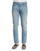 Straight-fit Light Wash Denim Jeans,