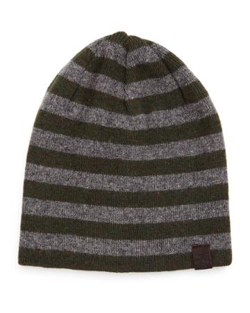 Penguin Ashmore Striped Beanie Hat, Rifle Green, Men's, Rifle Gree
