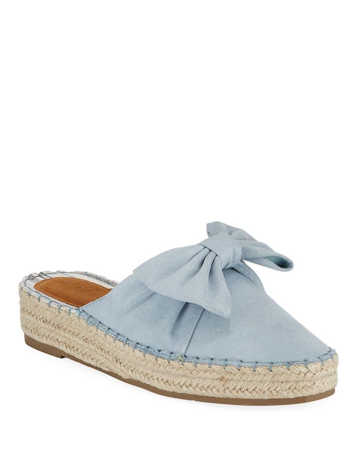 Melodie Suede Bow Slide Espadrilles