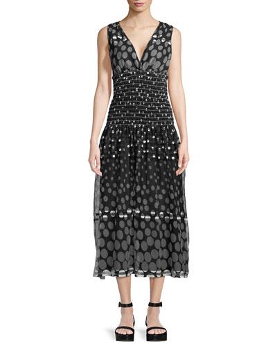 V-neck Polka-dot