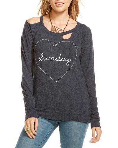 Sunday Graphic Cutout Top
