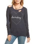 Sunday Graphic Cutout Top