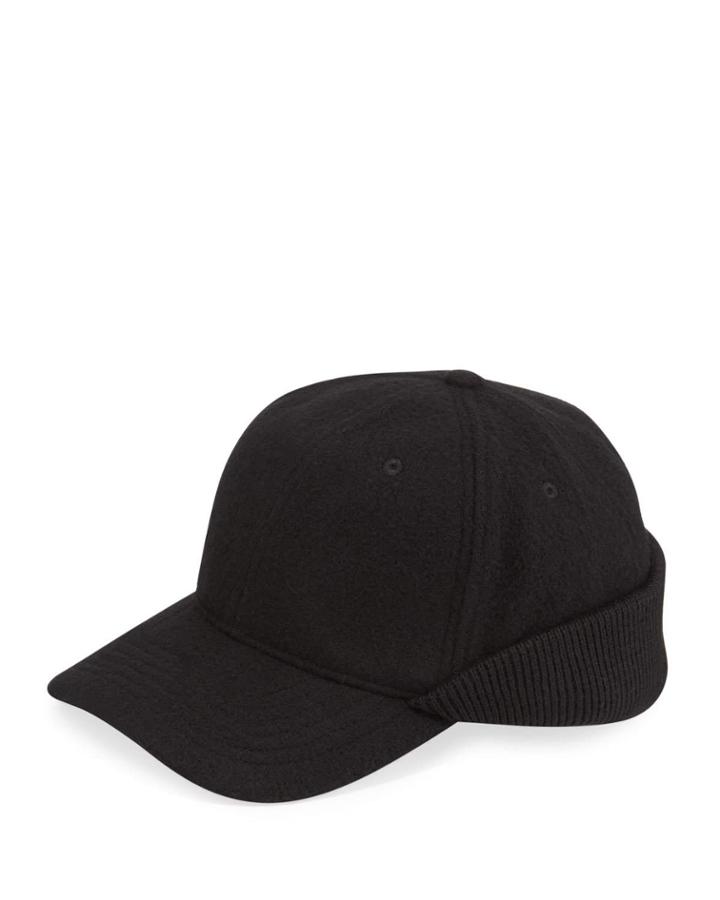 Men's Wool Baseball Cap W/ Knit Trim