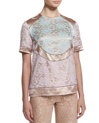 Short-sleeve Combo Tunic Blouse,