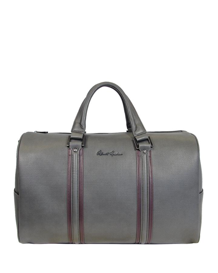 Perforated Two-tone Faux Duffel Bag