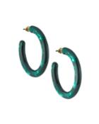 Bella Lucite Hoop Earrings In Green