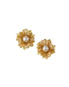Pearly Flower Clip-on Earrings
