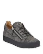 Men's Glitter Low-top Zipper