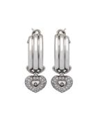 Happy Diamonds 18k White Gold Hoop Drop Earrings