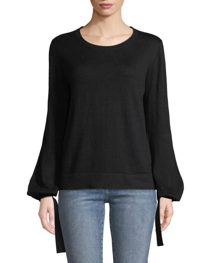Tie-detail Long-sleeve Pullover