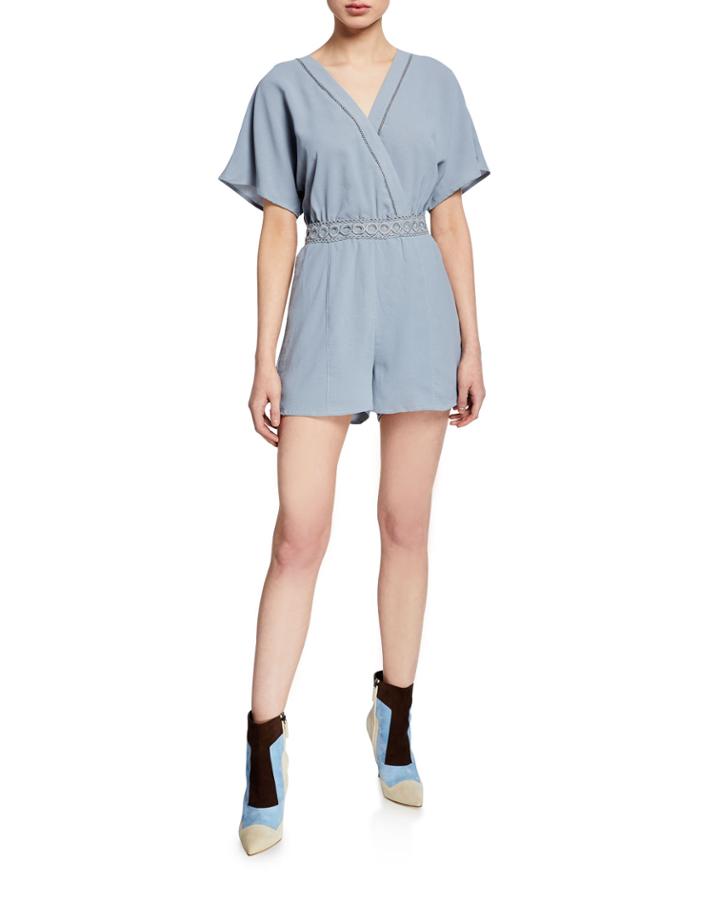 Surplice Dolman-sleeve Romper