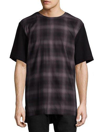 Gradient-plaid T-shirt