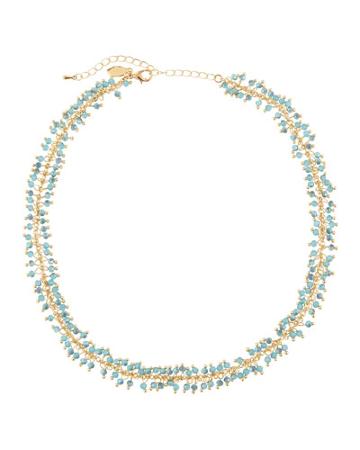 Round Crystal Beaded Strand Necklace