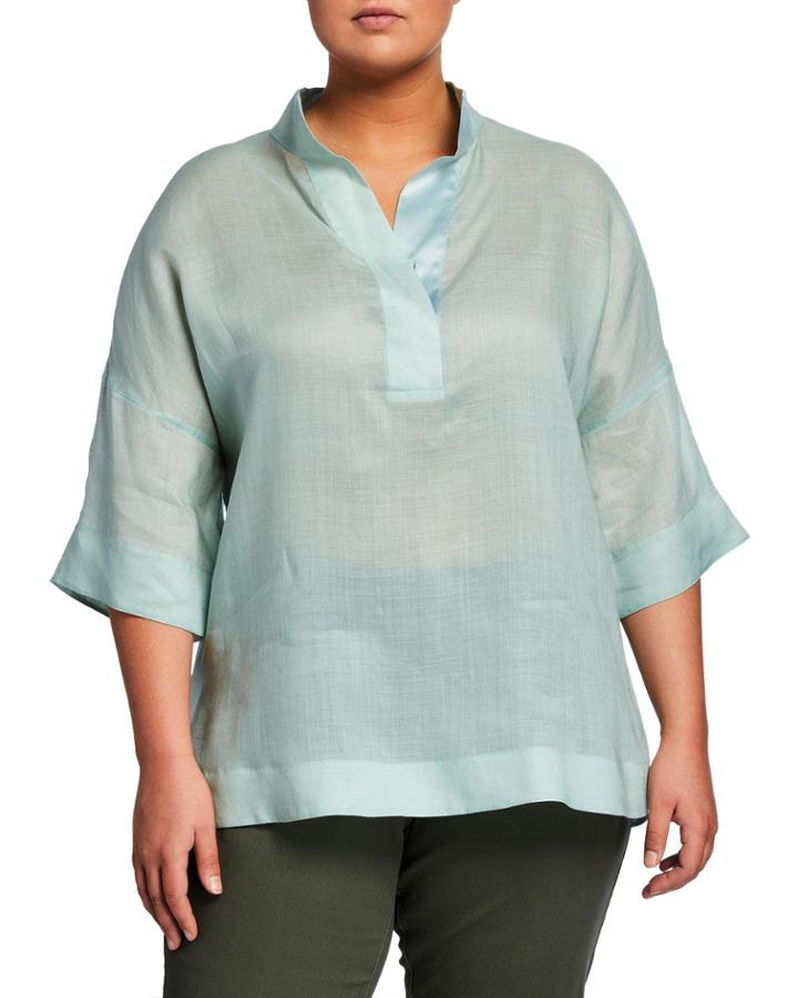 Silvia Tencel V-neck Blouse,