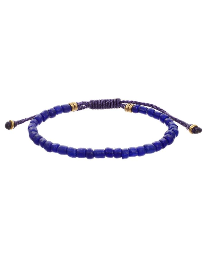 Mach Speed Men's Beaded Pull-thread Bracelet, Blue