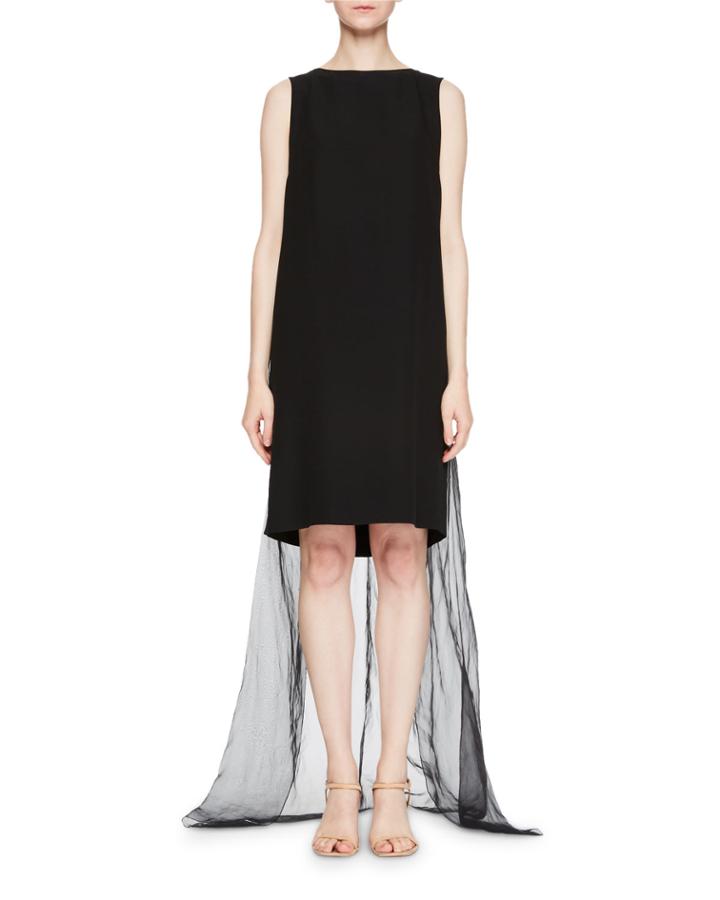 Domy Cape-back Organza Dress