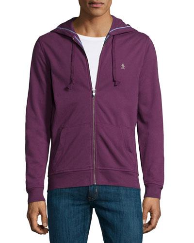 Cotton-blend Hoodie, Italian Plum