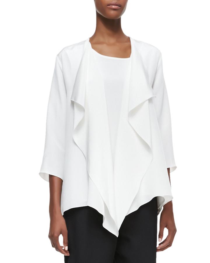 Silk Crepe Drape Jacket