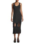 Glide Twist-front Midi Dress, Black