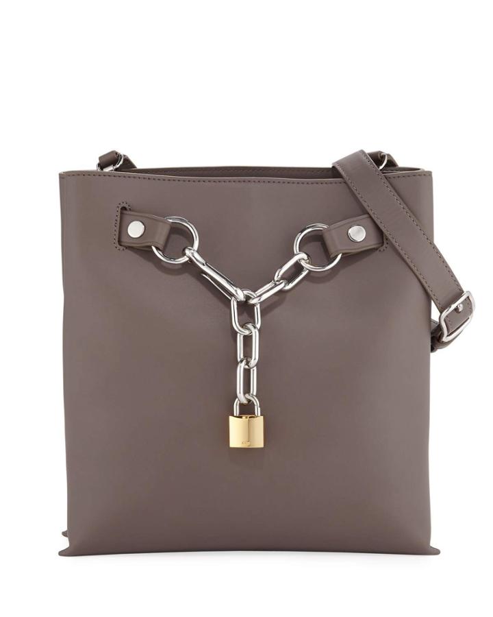 Attica Chain Padlock Leather Crossbody Bag