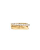 14k Two-tone Twisted Diamond Band Ring