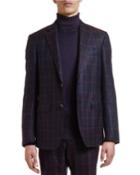 Men's Wool Plaid Suit Separate Jacket