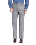 Flannel Flat-front Trousers,