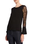 Lace-sleeve Pullover