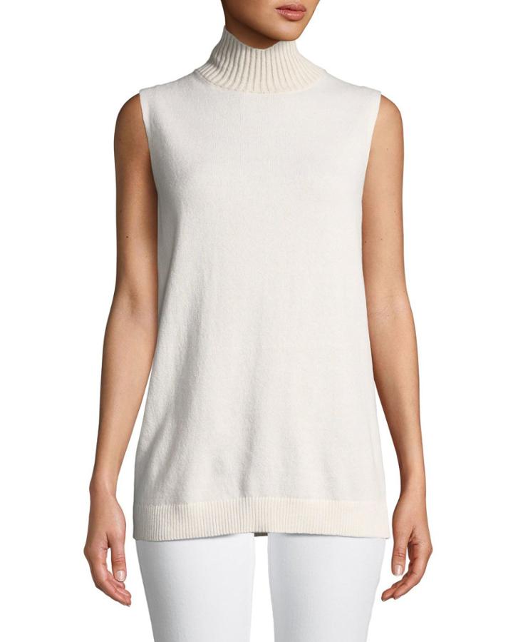 Turtleneck Sleeveless Cashmere