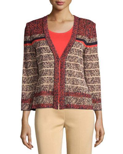 Printed Long-sleeve Jacket, Orzo/navy/tangier