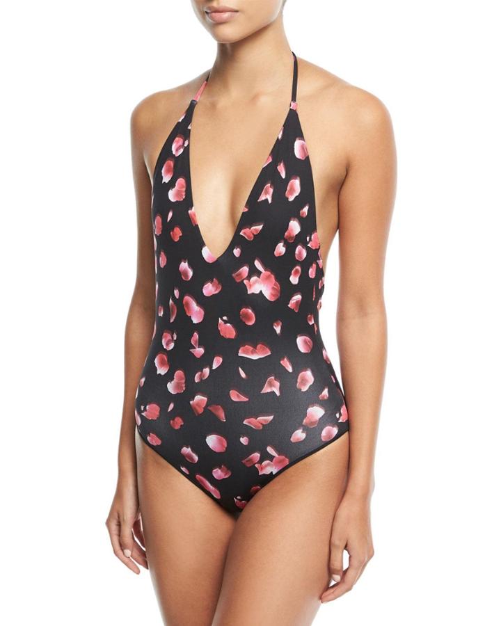Nina Printed Halter-neck One-piece