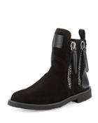 X Zayn Men's Suede Double-zip Ankle Boot, Nero/black