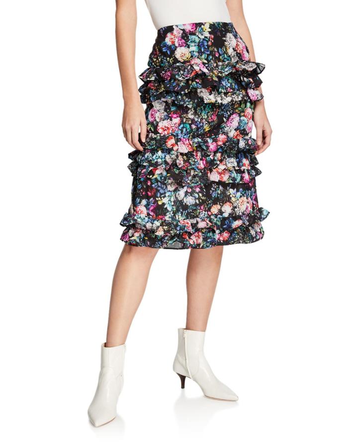 Tiered-ruffle A-line