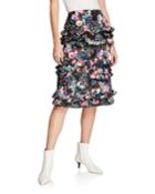Tiered-ruffle A-line