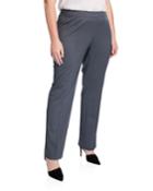 Plus Size Barrow Stretch-wool Pants, Charcoal