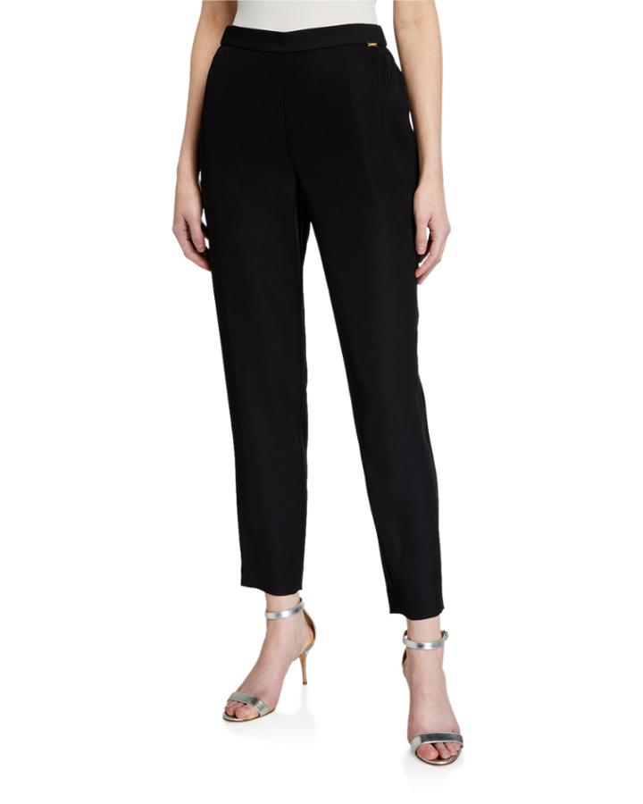 Cropped Twill Pull-on Pants