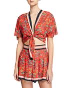 Lydia Tie-front Crop Top