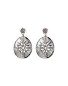 Hammered Sterling Drop Earrings W/